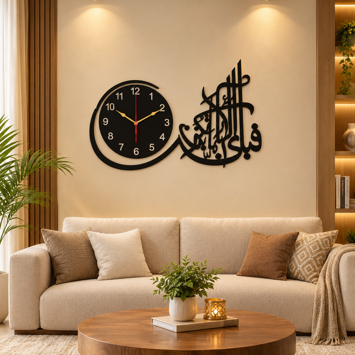 Arabic Calligraphy Wall Clock – Modern Islamic Home Decor Code: N03