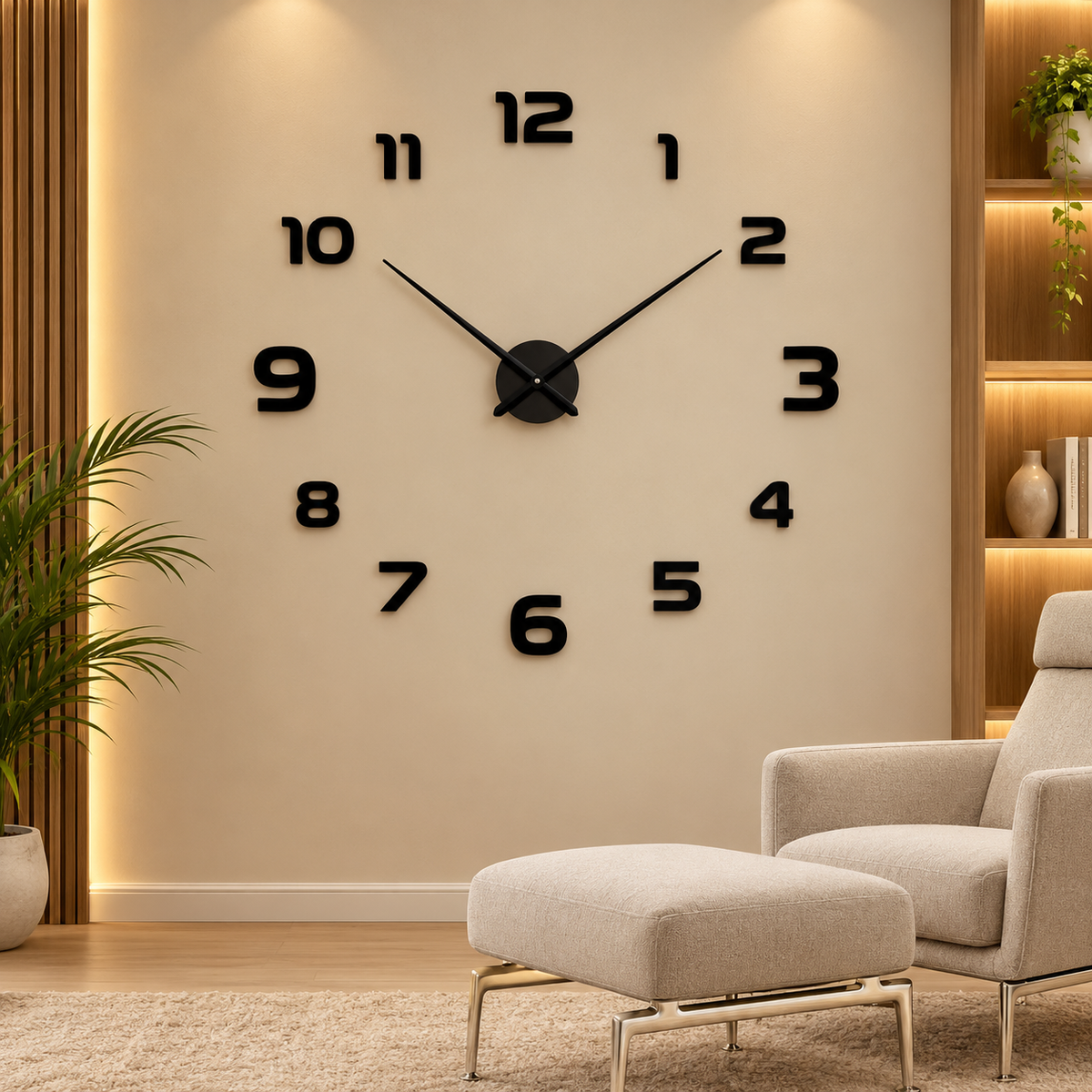 Warm Minimalist Living Room Clock – Modern Home Decor | D05