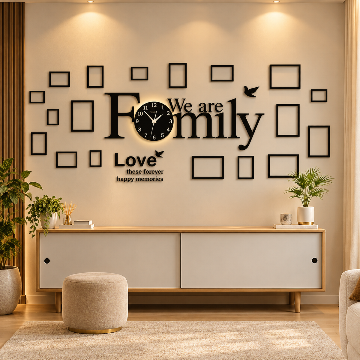 Warm Scandinavian Family Wall Display – Modern Home Decor | FF2