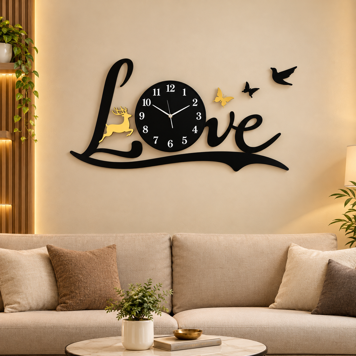 Cosy Living Room Love Wall Clock – Romantic Home Decor | C20