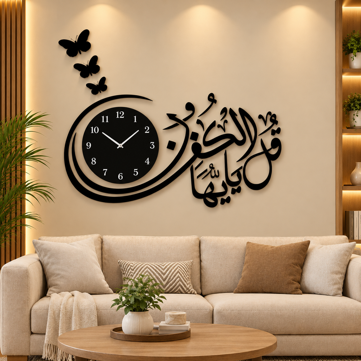 Modern Living Room Calligraphy Wall Clock | Decor Vibe – 1S4