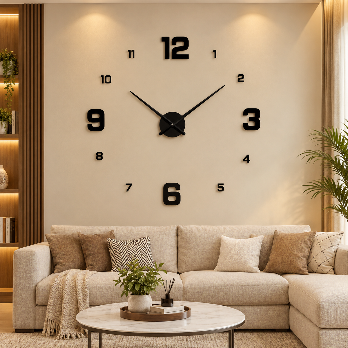 Warm Minimalist Living Room Clock – Modern Home Decor | D04