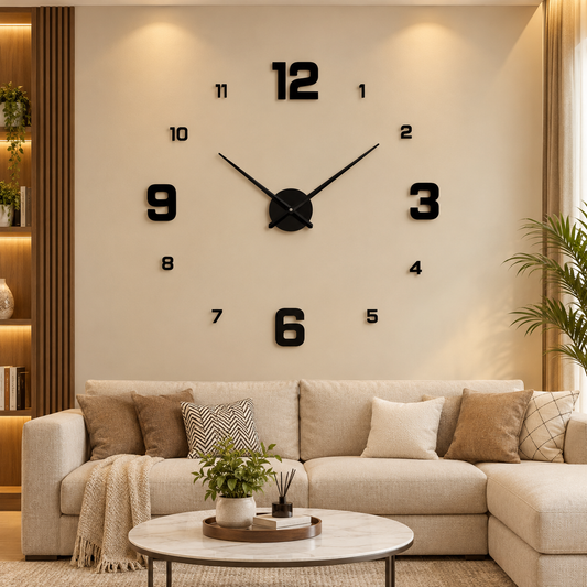 Warm Minimalist Living Room Clock – Modern Home Decor | D04