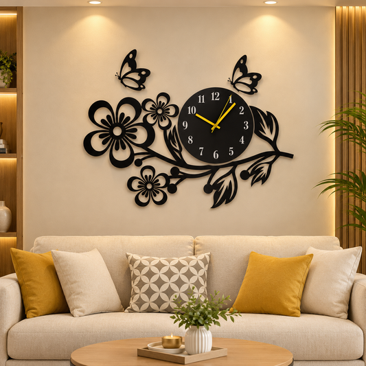 Warm Minimalist Living Room Clock Display – Modern Home Decor | M15