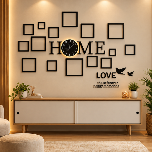 Warm Minimalist Living Room Wall Clock – Modern Home Decor | FF1