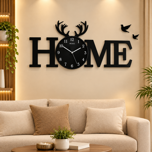Warm Modern Living Room Clock Art – Stylish Home Decor | C15