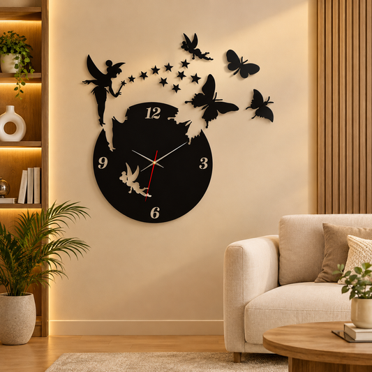 Whimsical Fairy Wall Clock – Enchanting Living Room Decor | C01